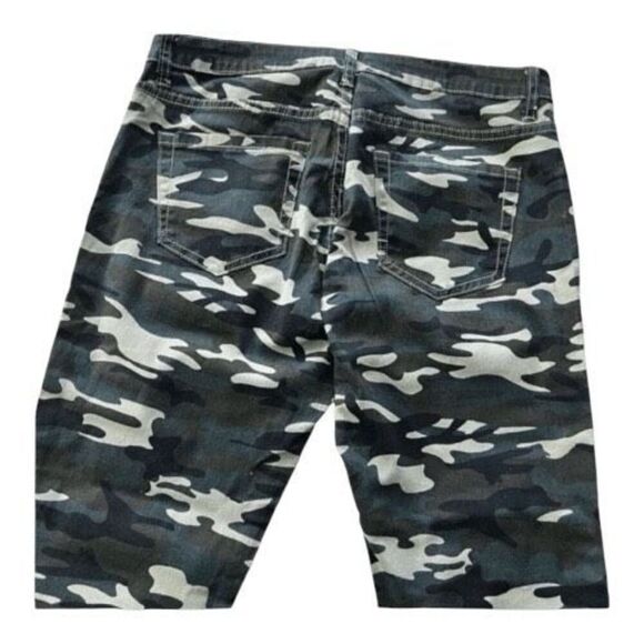 Forever 21 Camo Skinny Jeans Women Size 31Stretch Camouflage Green Denim Cuffed - Picture 5 of 10